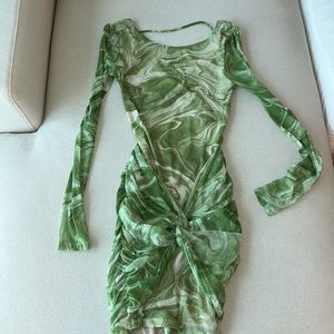 Naked Wardrobe NWT green marbled, mini dress. Size medium, run small.